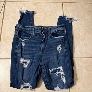 American Eagle Outfitters Women's Distressed Blue Jeans